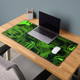 Cyber-Grün-PCB-Schaltungsplatinen-Trace-Muster-Kun Schreibtischunterlage