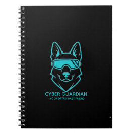 Cyber Guardian Blue Tech Mascot - Spiral Photo Not Notizblock