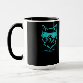 Cyber Guardian Neon Cat - Cybersecurity Enthusiast Tasse