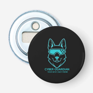 Cyber Guardian Neon Dog - Gamer & Techie Bottle Op Flaschenöffner