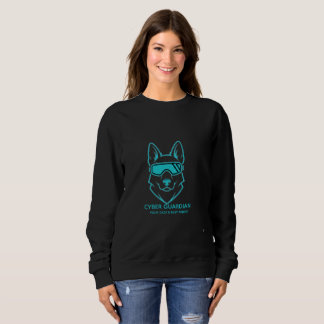 Cyber Guardian Neon Hundemaskottchen - Tech Street Sweatshirt