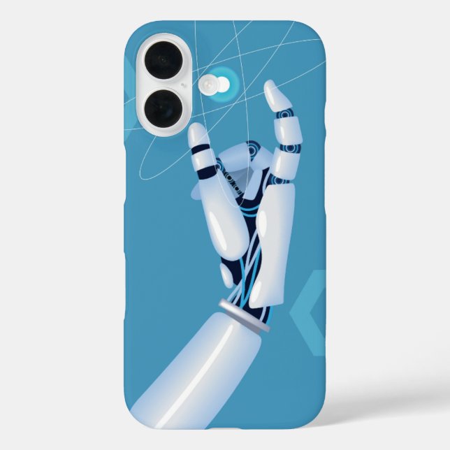 Cyber-Hand mit atomarer Sphäre Case-Mate iPhone Hülle (Rückseite)