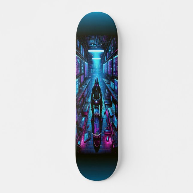 "Cyber-Infiltrator: Hackerlüftung Skateboard (Vorne)