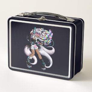 Cyber Kitsune Mädchen Metall Lunch Box