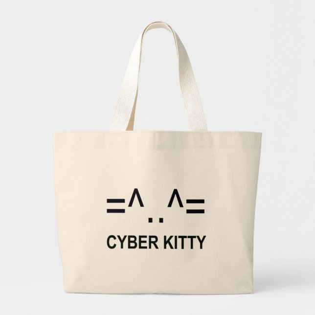 Cyber Kitty Jumbo Stoffbeutel (Vorne)