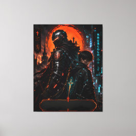 Cyber Knight Vater-Sohn-Leinwandkunst Leinwanddruck