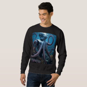 Cyber Krake Männer schwarzes Sweatshirt