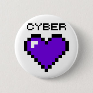Cyber-Kriegsführungs-lila Herzknopf Button