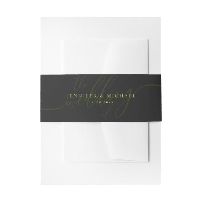 Cyber Lime Jet Black Basic Suite Hochzeit Einladungsbanderole (Vorderseite Beispiel)