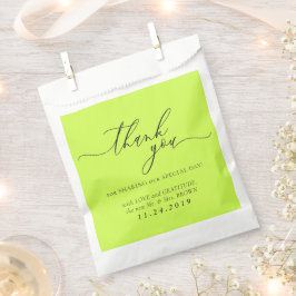 Cyber Lime Jet Black Formale Minimalistische Hochz Geschenktütchen