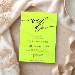 Cyber Lime Jet Black Signature We Do Typo Hochzeit Einladung