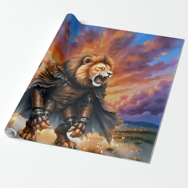 Cyber-Löwe der Ödlande  Geschenkpapier (Ungerollt)