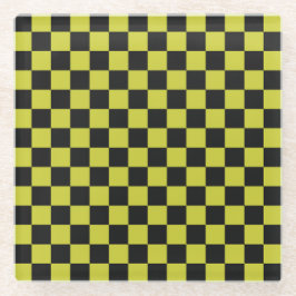 Cyber lyme checkerboard pattern glasuntersetzer