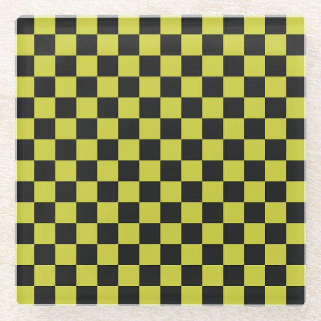 Cyber lyme checkerboard pattern glasuntersetzer (Vorderseite)