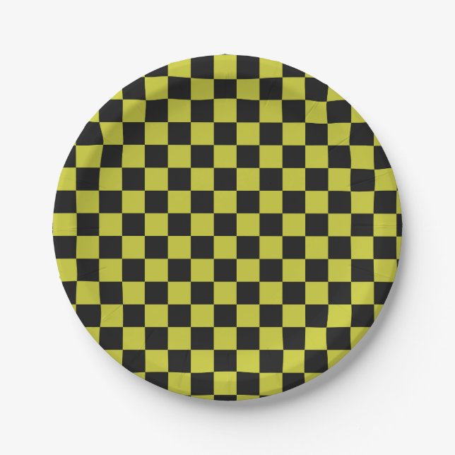 Cyber lyme checkerboard pattern pappteller (Vorderseite)