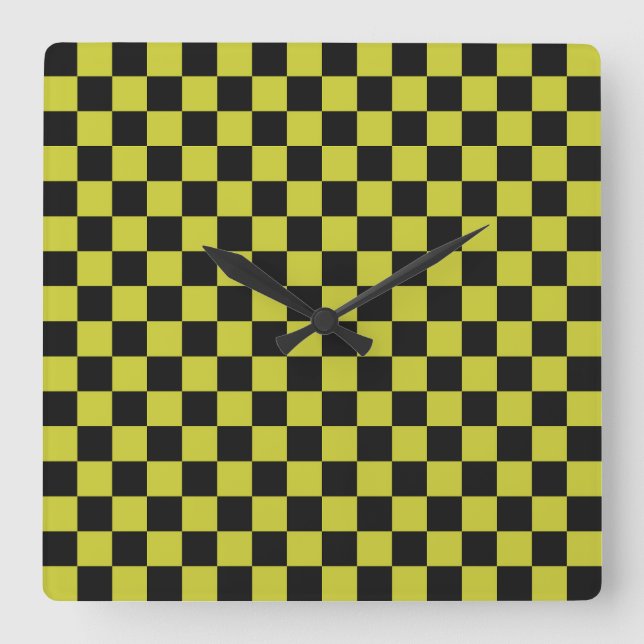 Cyber lyme checkerboard pattern quadratische wanduhr (Vorderseite)