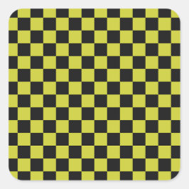 Cyber lyme checkerboard pattern quadratischer aufkleber