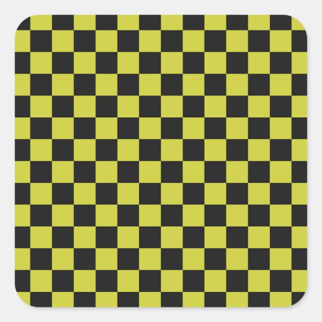 Cyber lyme checkerboard pattern quadratischer aufkleber (Vorderseite)