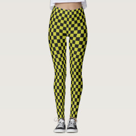 Cyber-Lyme-Schachbrettmuster Leggings