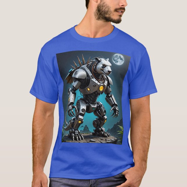 Cyber Mecha Panda Warrior Moon T-Shirt (Vorderseite)
