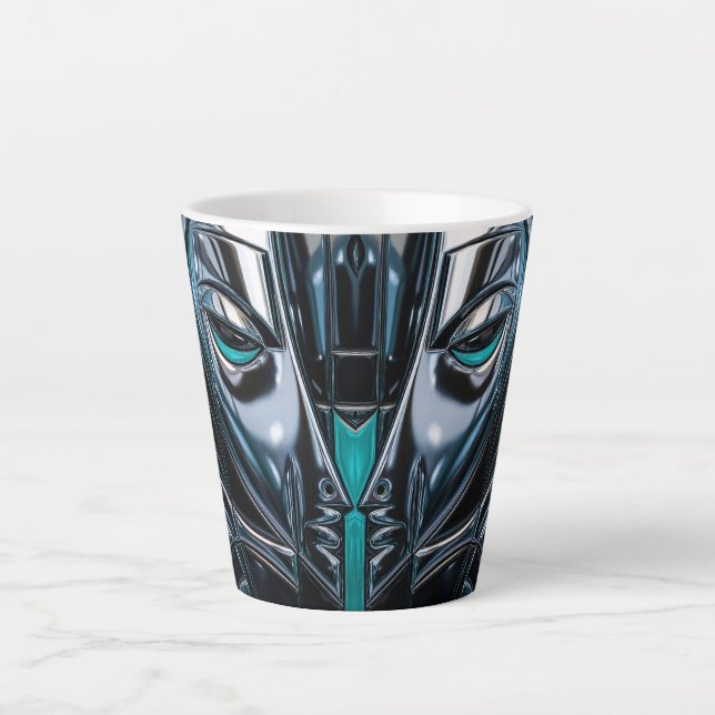 Cyber-Metal-Eleganz Milchtasse (Vorderseite)