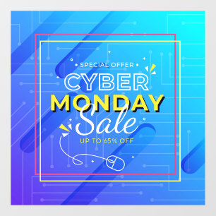Cyber Monday Anpassen Prozentrabatt Verkauf Banner Fensteraufkleber