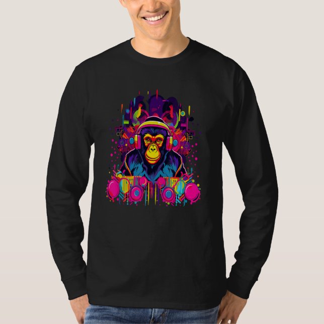 Cyber Moneky DJ Rave Music Festival T-Shirt (Vorderseite)
