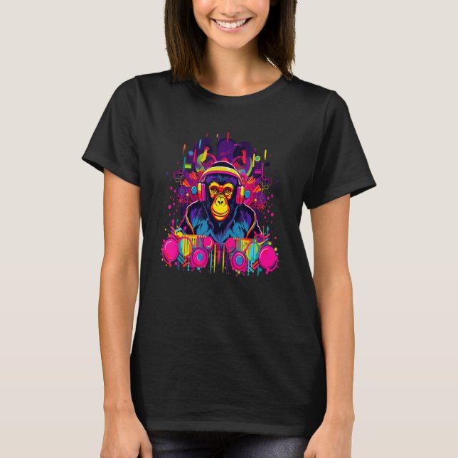 Cyber Moneky DJ Rave Music Festival T-Shirt (Vorderseite)