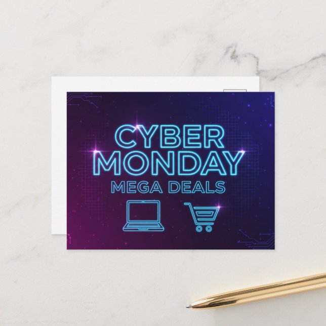 Cyber Montag Postkarte (Vorderseite/Rückseite Beispiel)