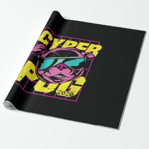 Cyber Mops 2021 Funny Dog Mops Design Geschenkpapier