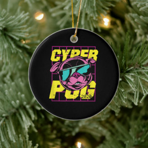 Cyber-Mops Cooler Mops Hund Keramik Ornament