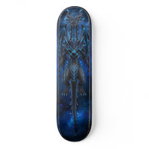 Cyber Neon Drachen Skateboard Deck - Original 3D