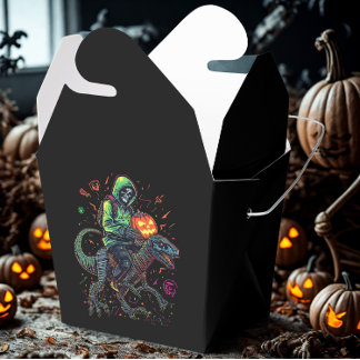 Cyber Neon Skeleton Riding Robo Dino - Halloween Geschenkschachtel