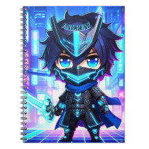 Cyber Ninja Chronicles - Futuristic Anime Notebook