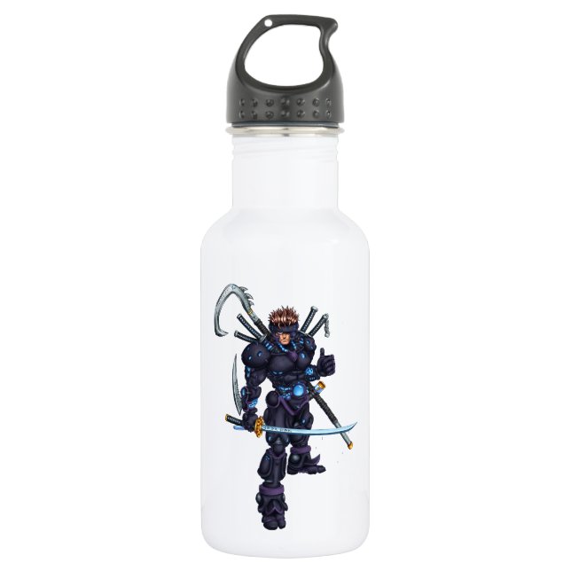 Cyber Ninja Edelstahlflasche (Vorderseite)