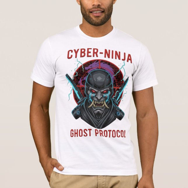 Cyber Ninja Ghost Protocol T-Shirt | Samurai Oni  (Vorderseite)