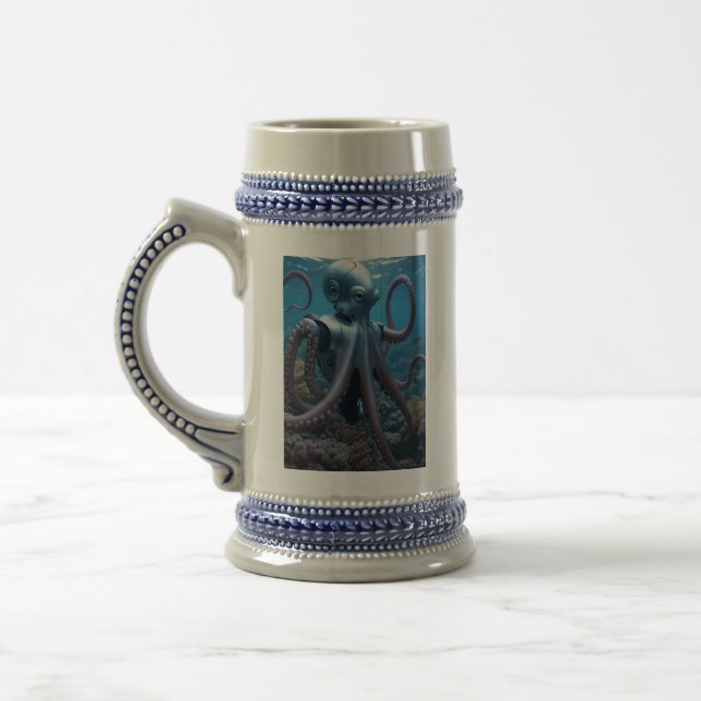 Cyber Octopus rechts blaue Steine Bierglas (Links)