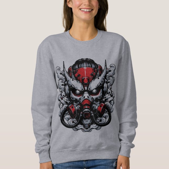 Cyber Oni: Rauchermaske Sweatshirt (Vorderseite)