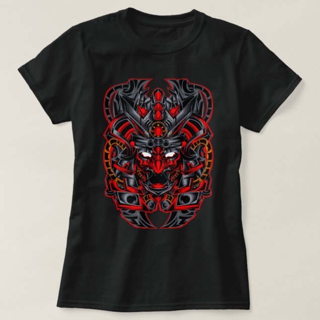 Cyber Oni Samurai Mask T-Shirt (Design vorne)