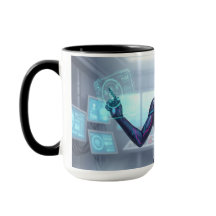 Cyber Oracle Tasse – Futuristische Tech Anime Mädc