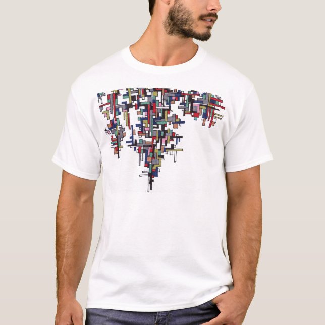 Cyber-Pop-abstrakter Fraktal-Kristall T-Shirt (Vorderseite)