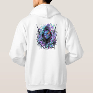 Cyber Psycho Maske Futuristische Neon Cyberpunk Hoodie