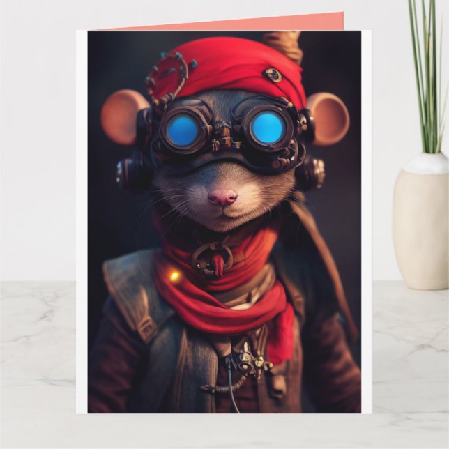 CYBER PUNK BIRTHDAY GREETTERKARTEN KARTE (Vorderseite)