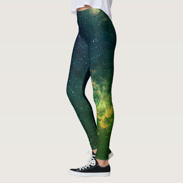 Cyber Punk Green & Blue Galaxy Space Leggings (Links)