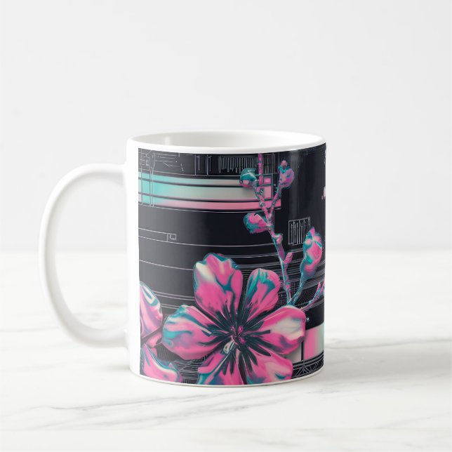 Cyber Sakura Skyline Kaffeetasse (Links)