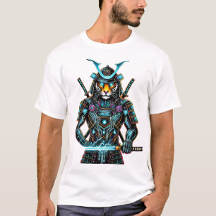 Cyber Samurai Tiger - Futuristische Kriegerkunst T-Shirt