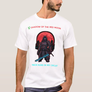 Cyber Samurai unter dem roten Mond – Neon Warrior T-Shirt