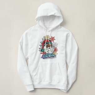 Cyber-Santa: Neon Glow Crop Hoodie - Festliches Cy