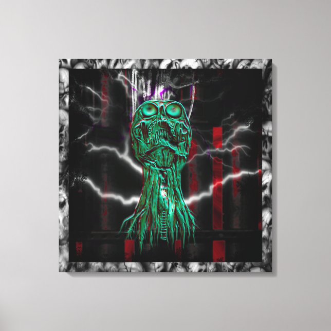 Cyber-Scream Goth Industrial Canvas Print Leinwanddruck (Vorderseite)