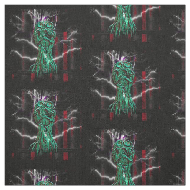 Cyber Scream Skulls Goth Stoff (Muster)